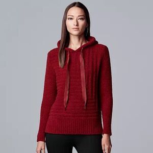 Simply Vera Vera Wang  Hooded Teddy Sweater Size XL